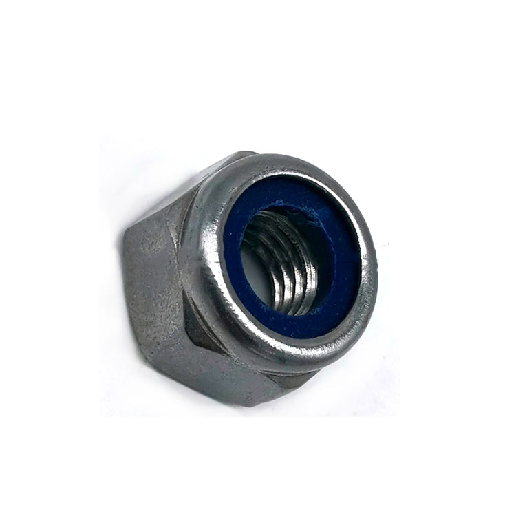 DIN958 Steel SS304 / 316 Hex Head Nylon Insert Locked Nut