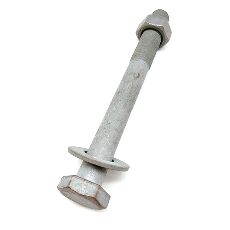 M16 M20 Carbon Steel Hot intinge Galvanized Hex Power Bolt and Nut with plain washer